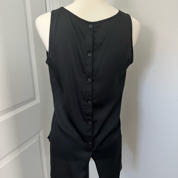 Loft black sleeveless button back top - Picture 2 of 4